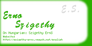 erno szigethy business card