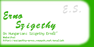 erno szigethy business card